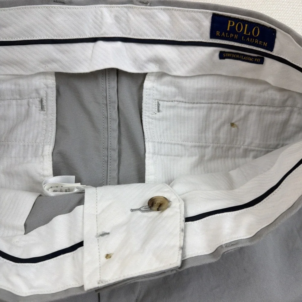 Polo Ralph Lauren Stretch Classic Fit Chino Pants Mens 32x32 Gray Preppy